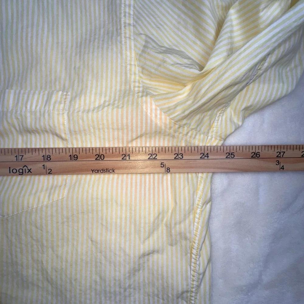 J. Crew Button Down Shirt Men XL Yellow Striped Lightweight Cotton Long Sleeve